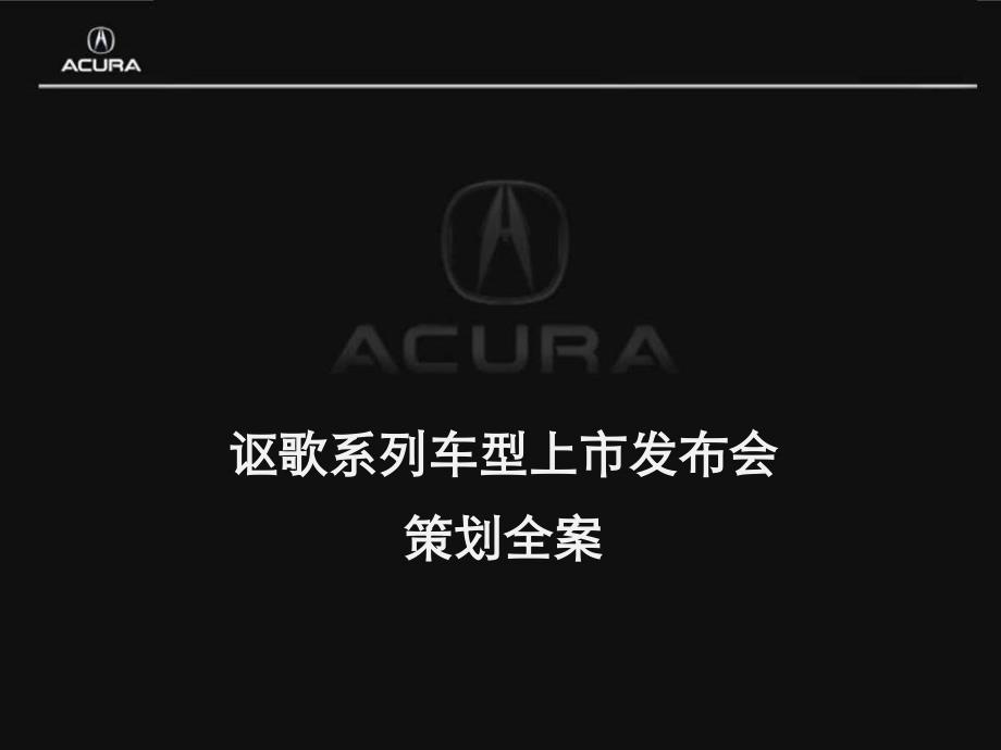 讴歌系列车型某地上市发布会策划全案_第1页