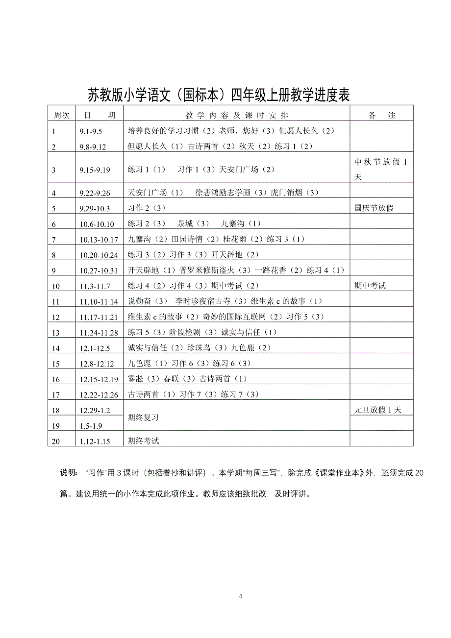 苏教版国标本小学语文四年级上册教学指导意见_第4页