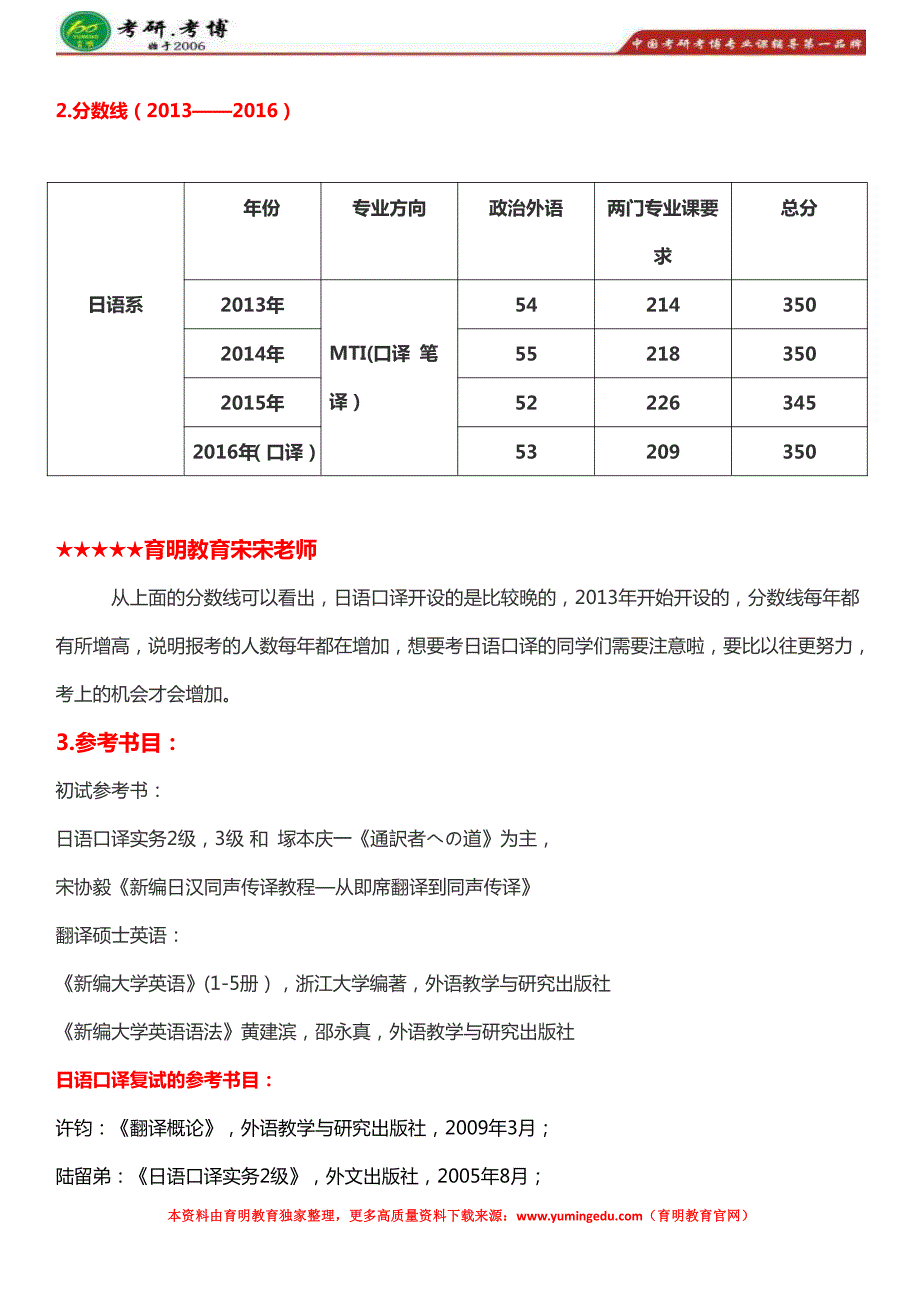 2017年北外日语MTI考研真题、招生信息、报录比、分数线_第4页