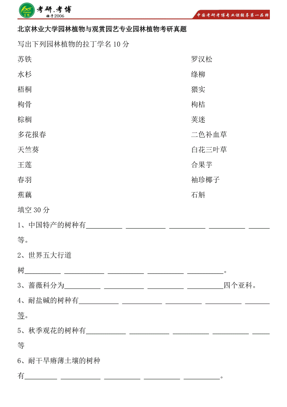 2016年-2017年北京林业大学园林植物与观赏园艺考研专业课历年真题考研复习笔记分享资料公共课_第1页