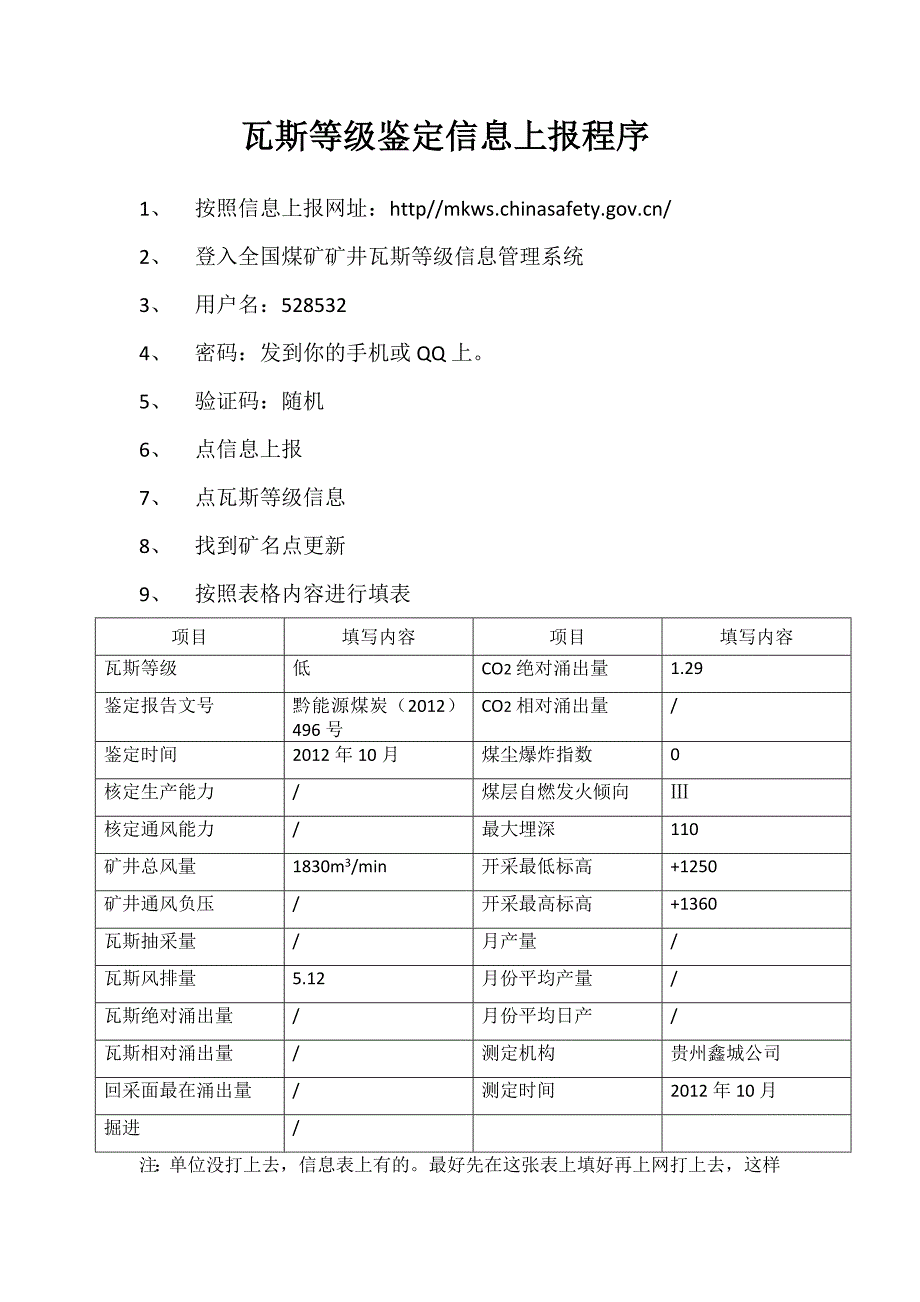 瓦斯等级鉴定信息上报程序_第1页