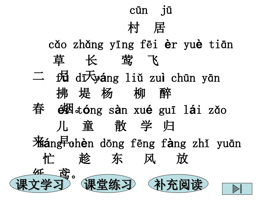 (人教新课标)一年级语文下册课件_古诗两首_村居_1[1]_第2页