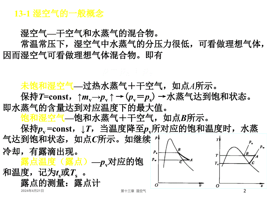 大学物理化学授课课件湿空气(本科专业)_第2页