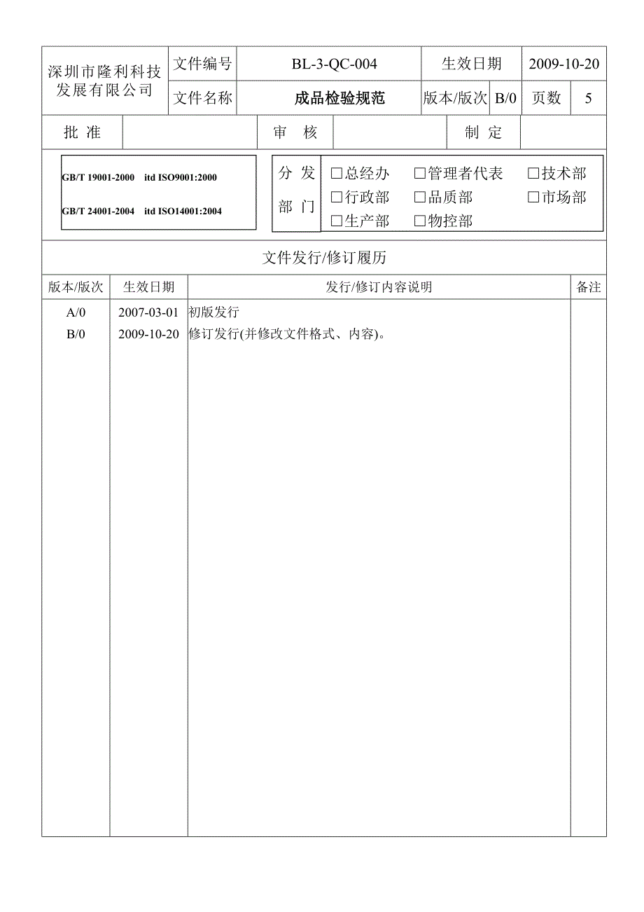 BL-3-QC-004成品检验规范(B0)_第1页