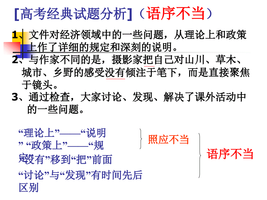 高考语文专题复习课件：辨析并修改病句_第3页