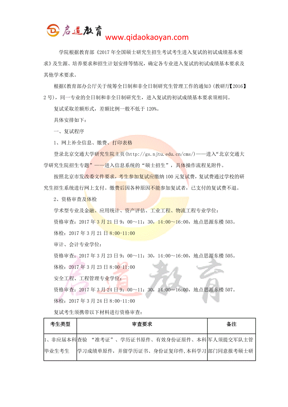 2018北京交通大学工程与项目管理考研复试通知复试时间复试分数线复试经验_第2页