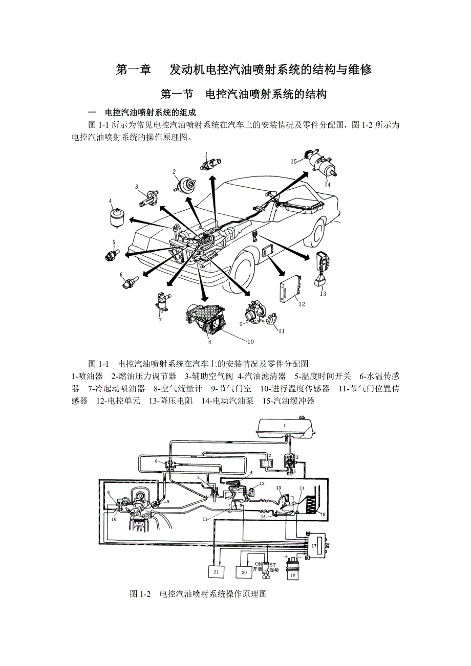 发动机电控汽油喷射系统的结构与维修_第1页