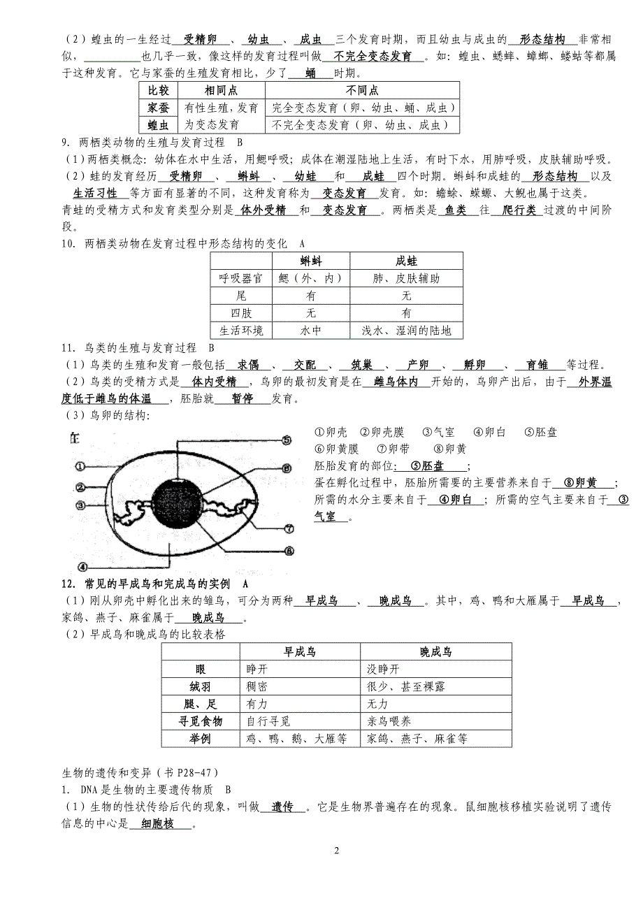 中考生物(苏教版)八年级上册复习提纲_第2页