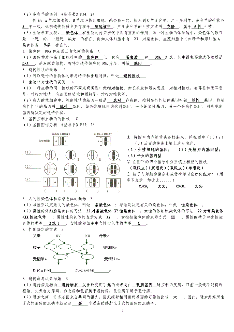 中考生物(苏教版)八年级上册复习提纲_第3页