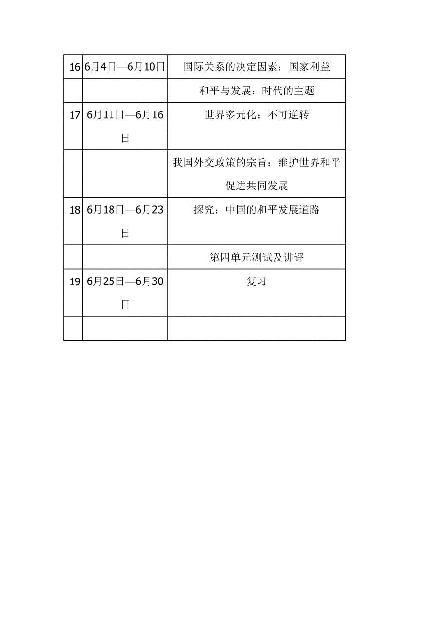 高一政治政治生活教学计划_第5页