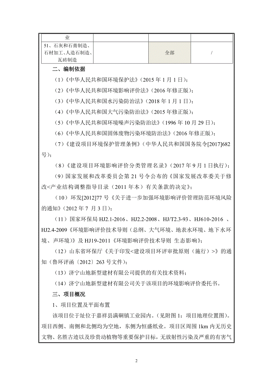 济宁山地新型建材有限公司氧化钙、碳酸钙细加工项目环境影响报告表_第4页