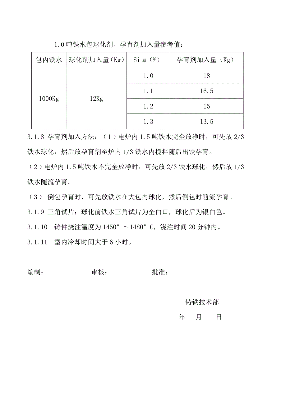 球铁电炉材质工艺参数规程_第2页
