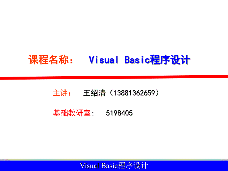 Visual Basic程序设计_第1页