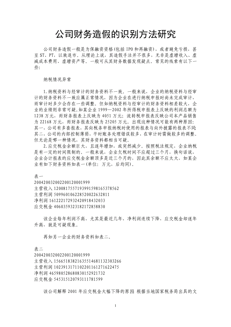 公司财务造假的识别方法研究_第1页