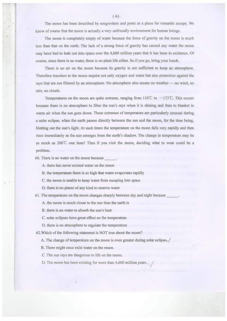 2014学年年上海市实验学校高二年级英语期末试卷_第5页