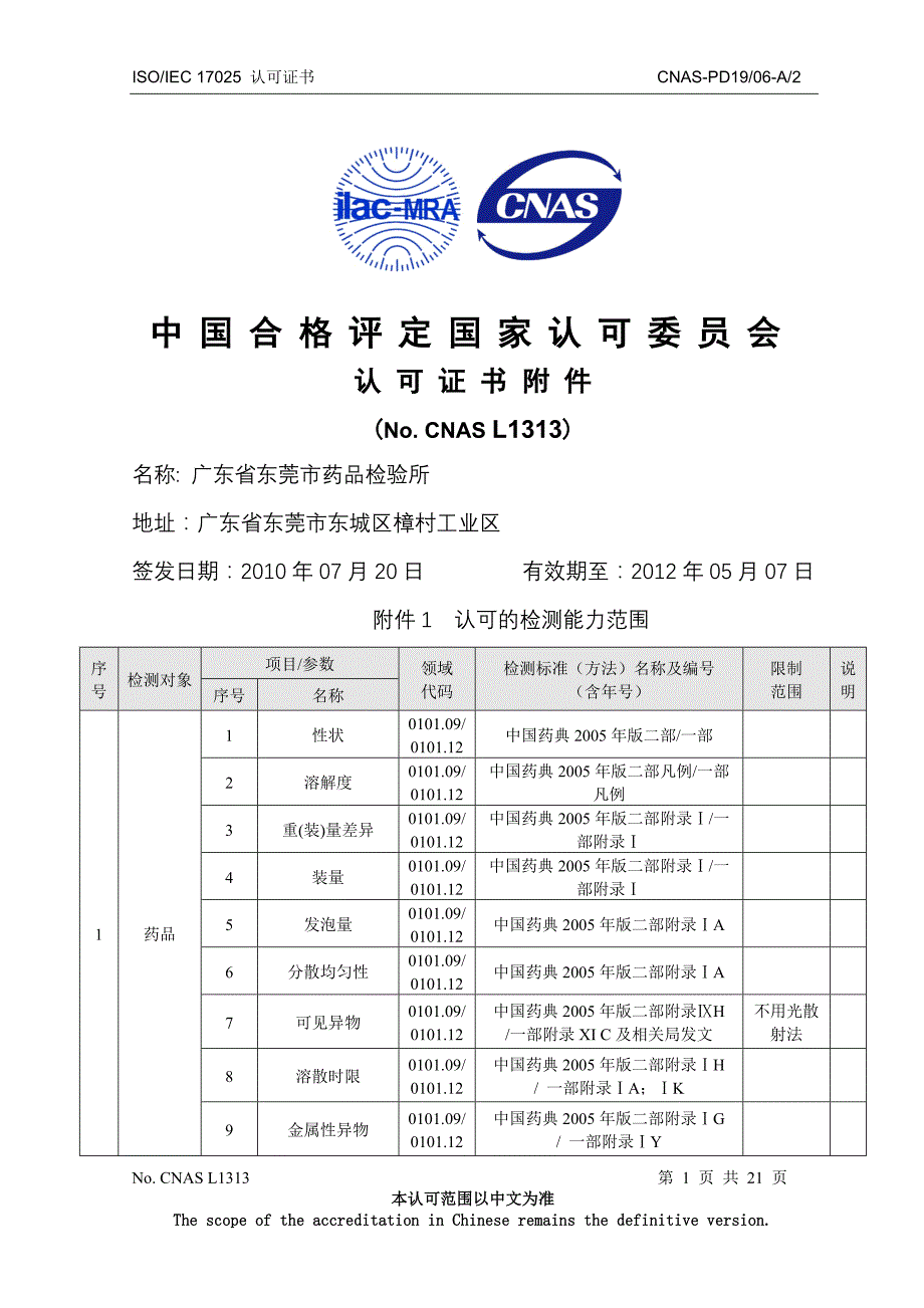 广东省东莞市药品检验所_第1页