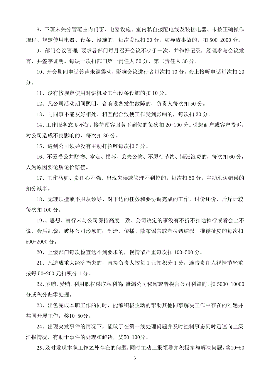 红棉国际时装城积分制管理标准_第3页