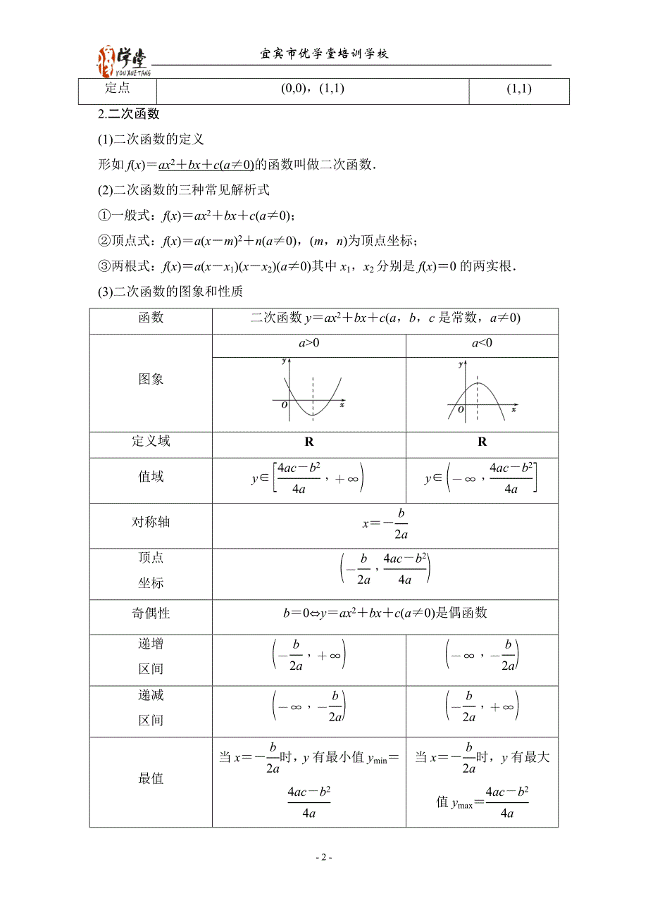 高考数学(人教A版,理)一轮复习配套讲义：第2篇 第4讲 幂函数与二次函数_第2页