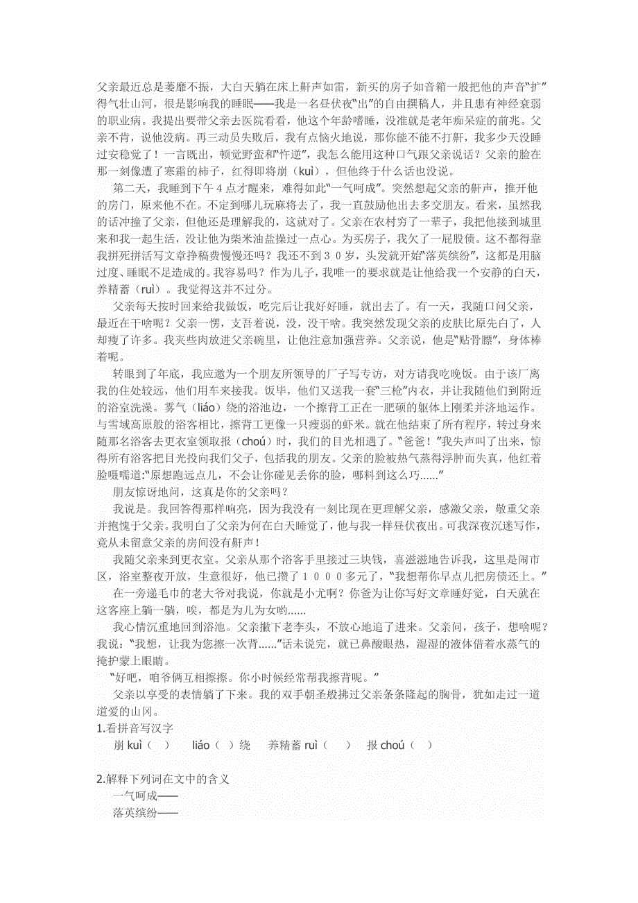 小升初语文阅读理解精编习题及答案12套_第4页