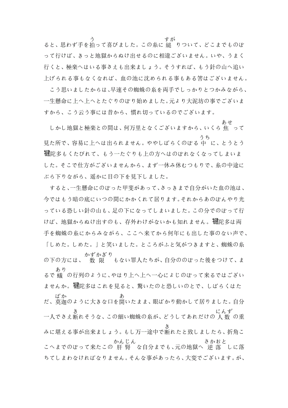 蜘蛛の糸    芥川龙之介  日语原版_第3页