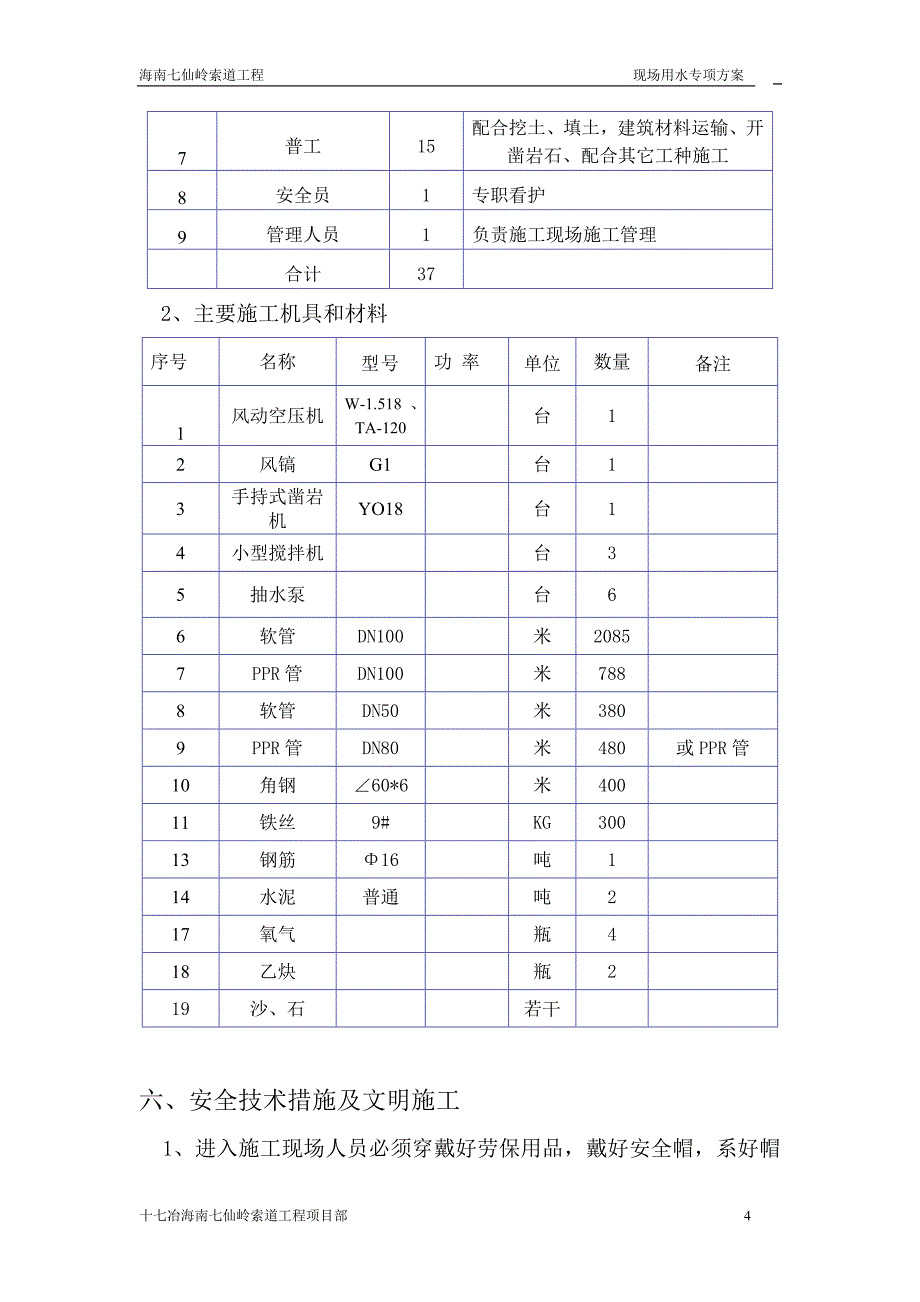 海南七仙岭索道现场用水专项方案_第4页