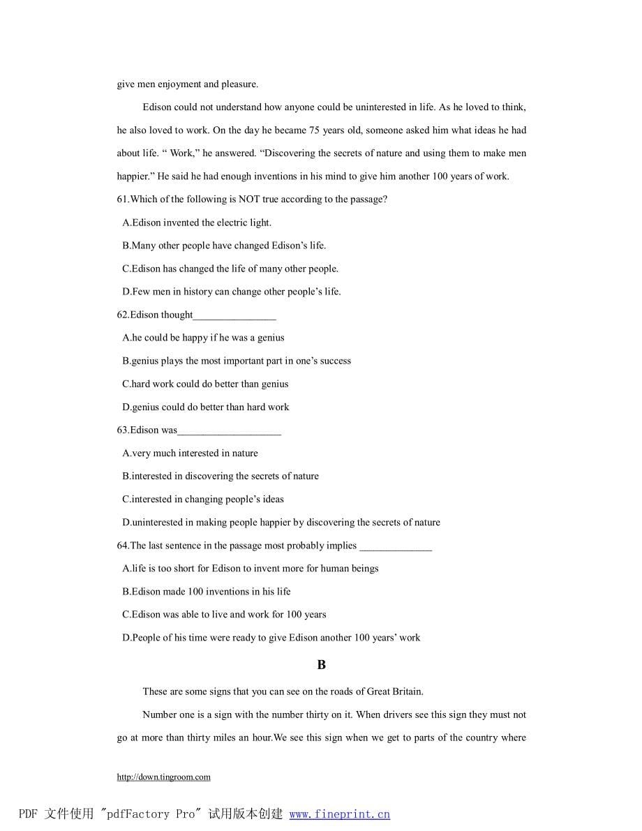 新疆10-11学年高二上学期阶段性测试英语试题_第5页