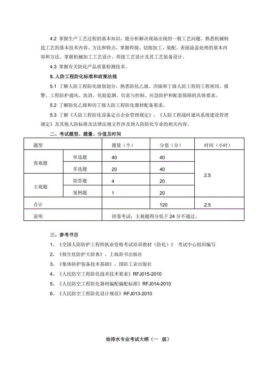 人防+二建考试大纲_第4页