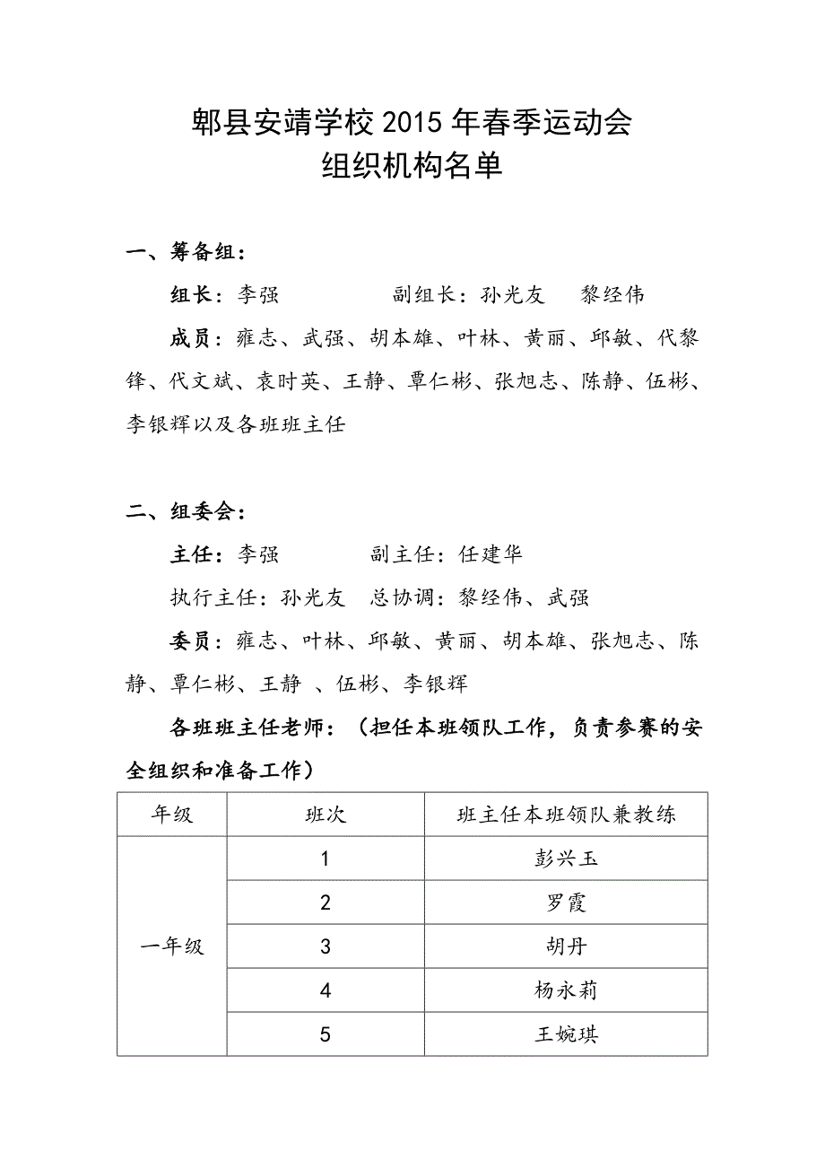 郫县安靖学校2015年春季田径运动会_第1页