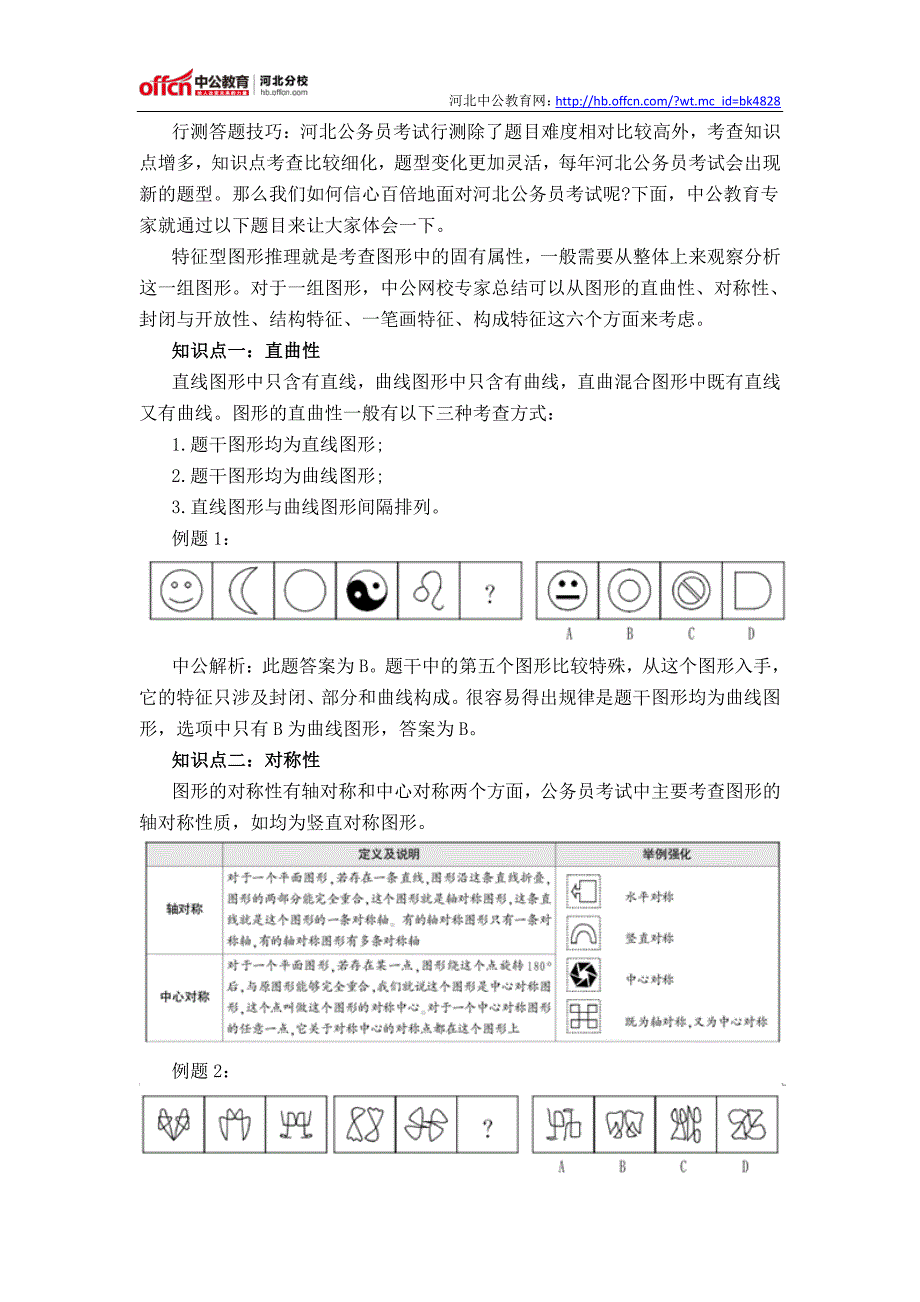 2015河北公务员考试行测备考：特征型图形推理六大常考点_第1页