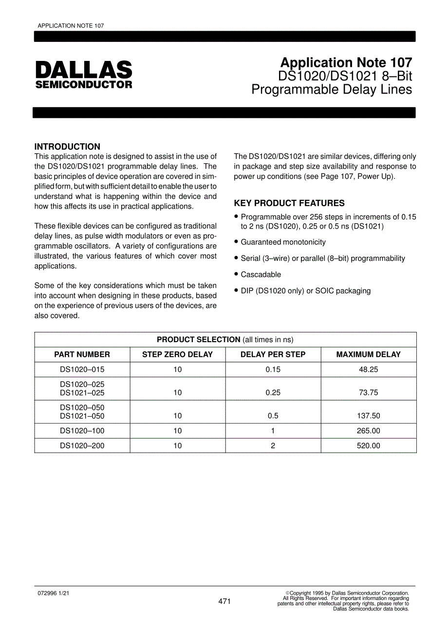 可编程延迟线 ds1020_第1页