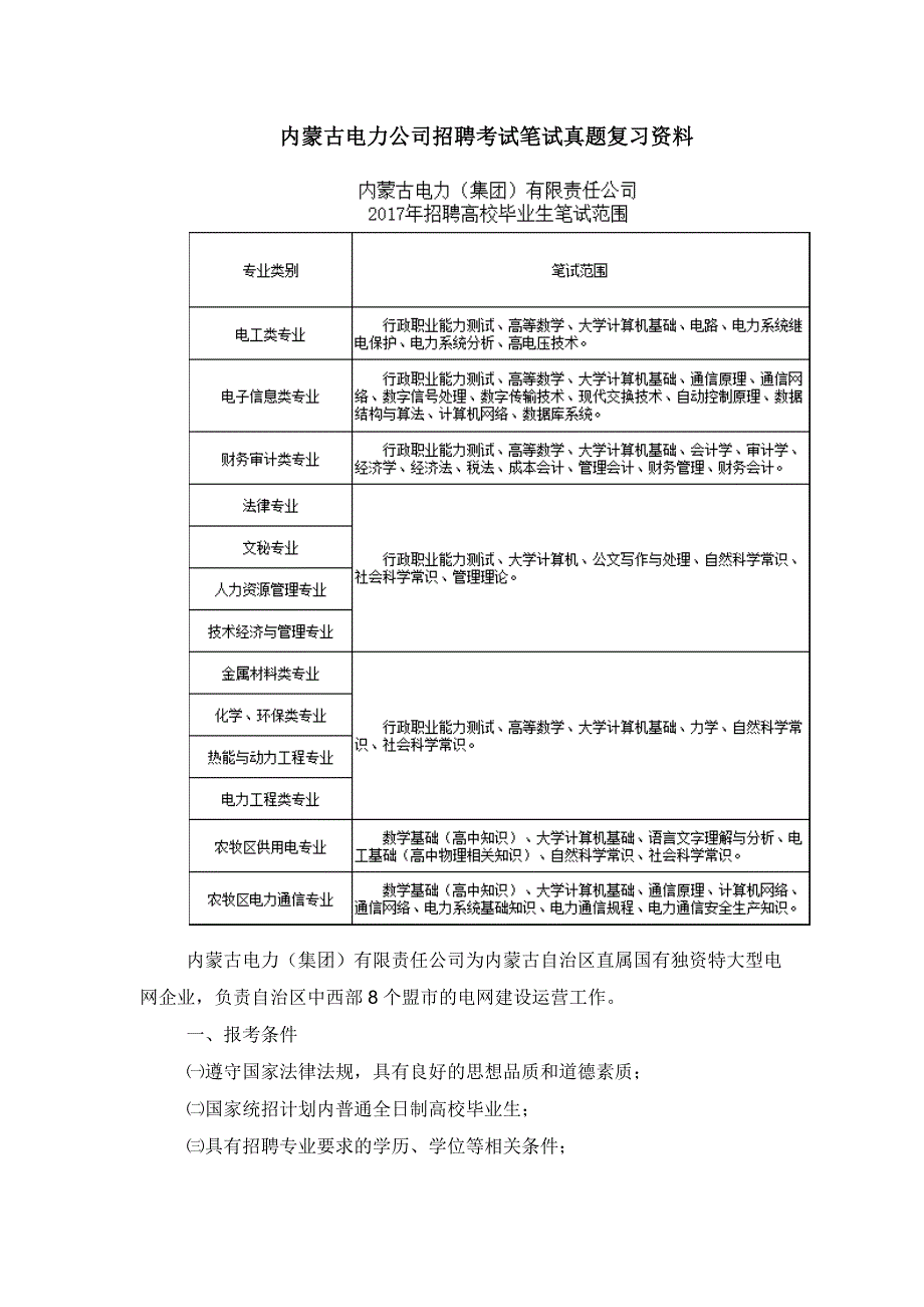 2018年内蒙古电力公司招聘电工类专业知识考试历年真题精选_第1页