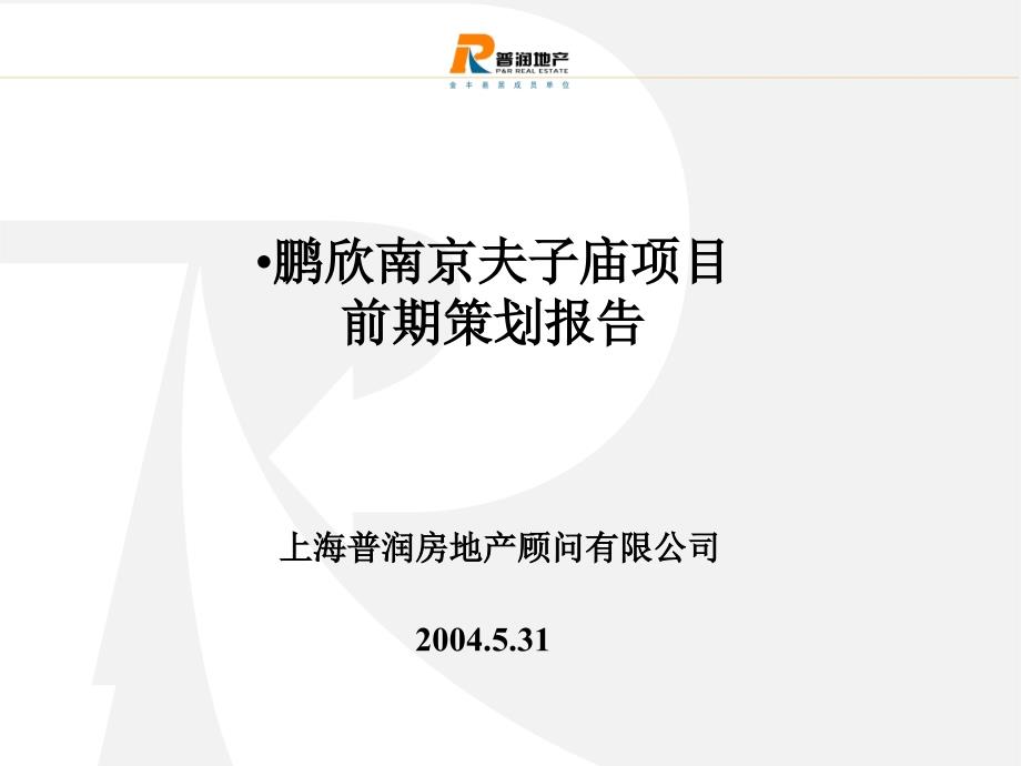 鹏欣南京夫子庙房地产项目定位报告_第1页