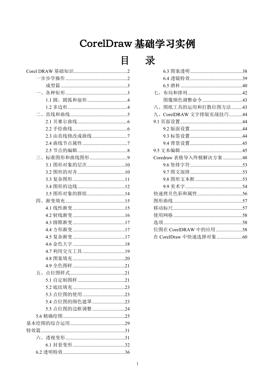 CorelDraw基础学习实例_第1页