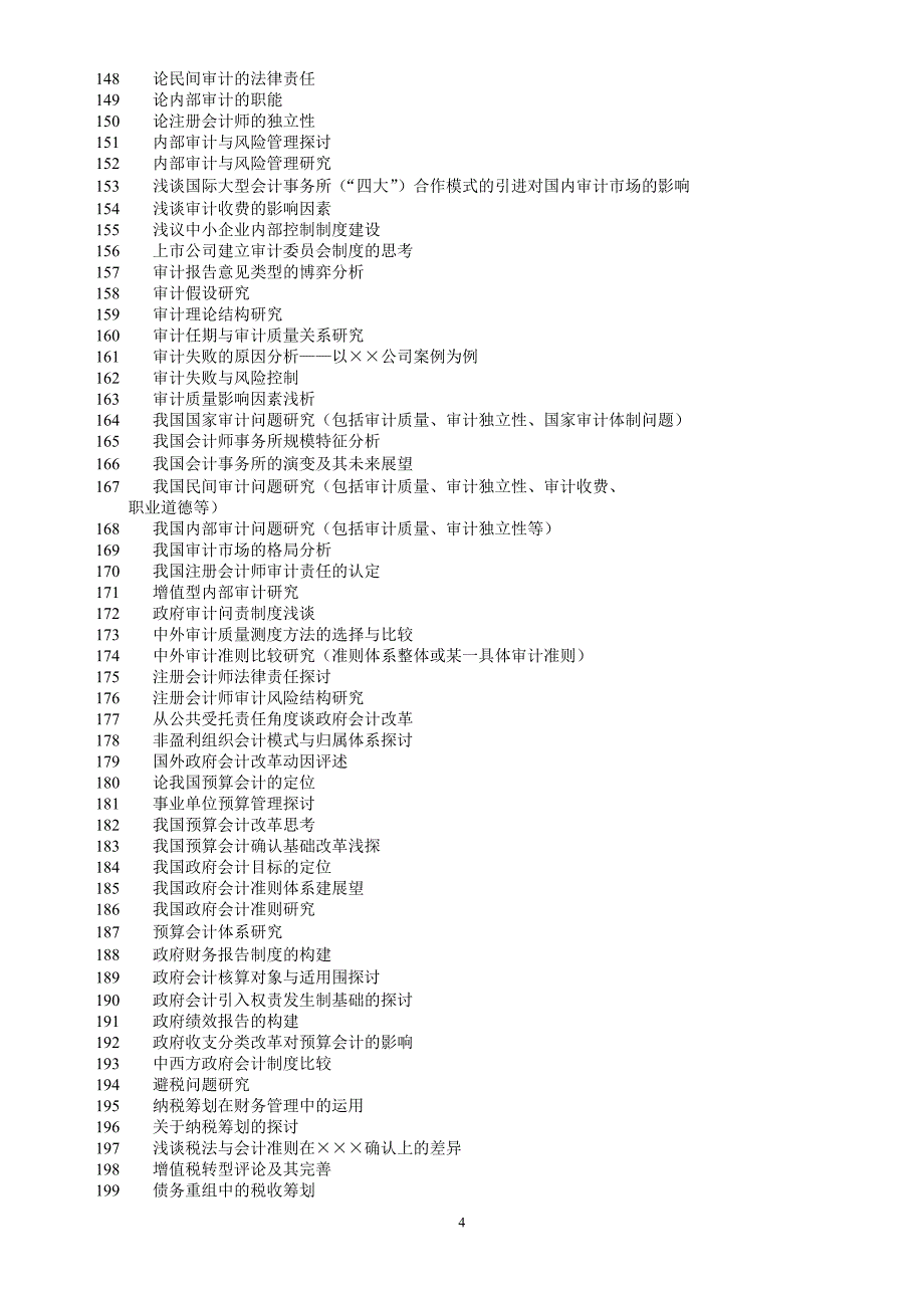 2012    苏州大学会计学专业本科函授(专升本)毕业论文选题_第4页