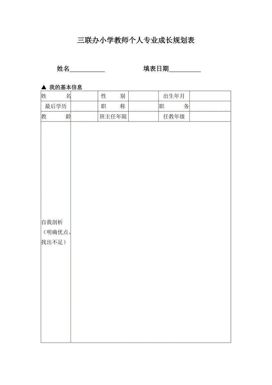 三联办小学教师个人发展规划_第4页