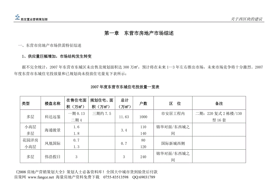 山东东营胜宏尚郡花园洋房项目产品定位及经济可行性报告_第2页