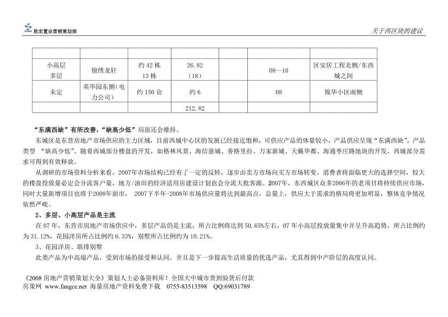 山东东营胜宏尚郡花园洋房项目产品定位及经济可行性报告_第5页