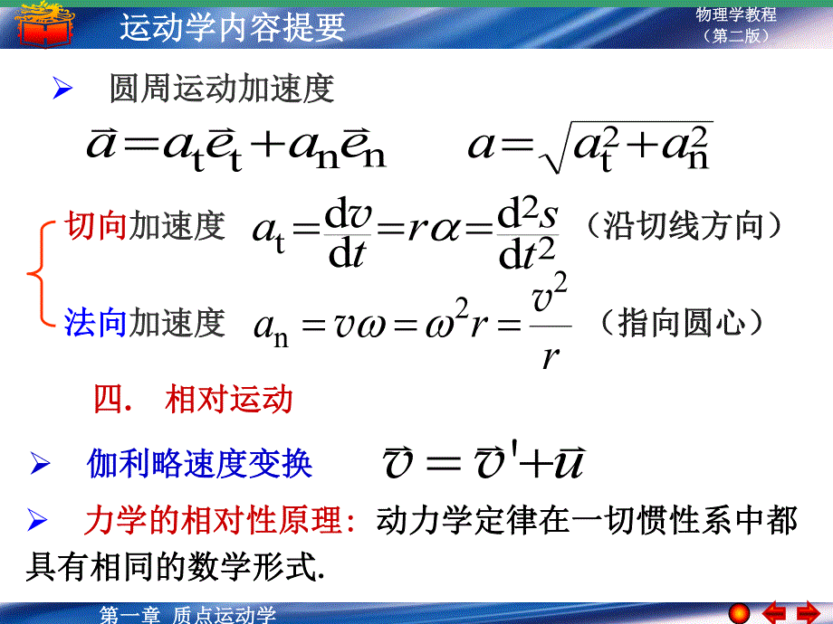 大学物理学教程内容提要第1章_第4页