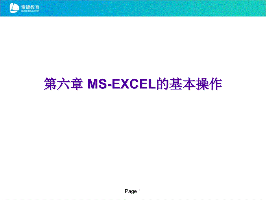 数据结构域算法设计MS-EXCEL的基本操作_第1页