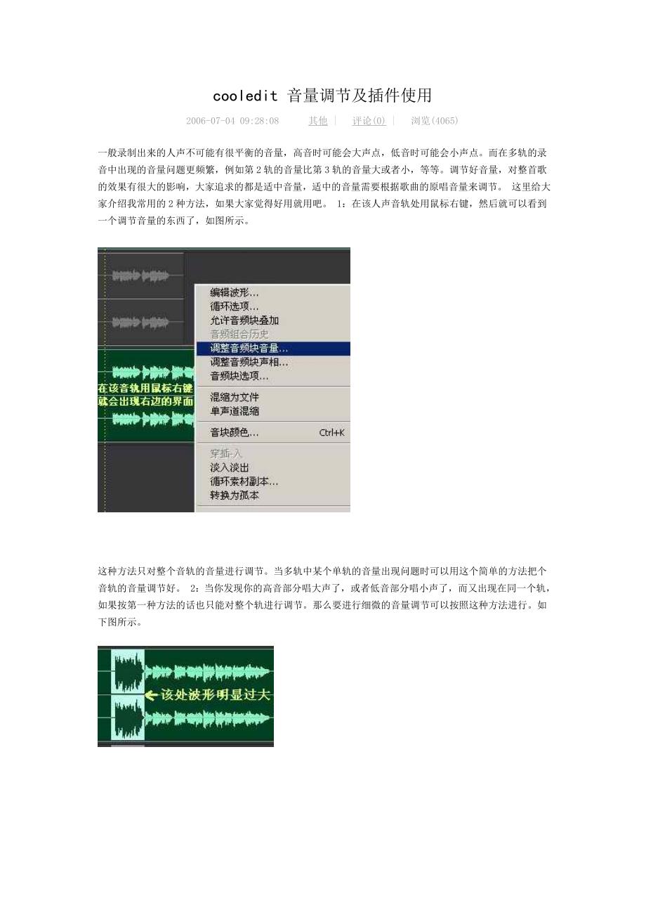cooledit 音量调节及插件使用_第1页