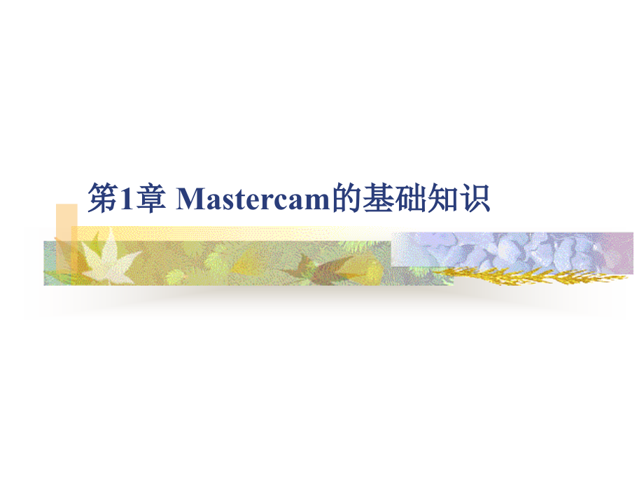 Mastercam 软件应用技术基础_第1页