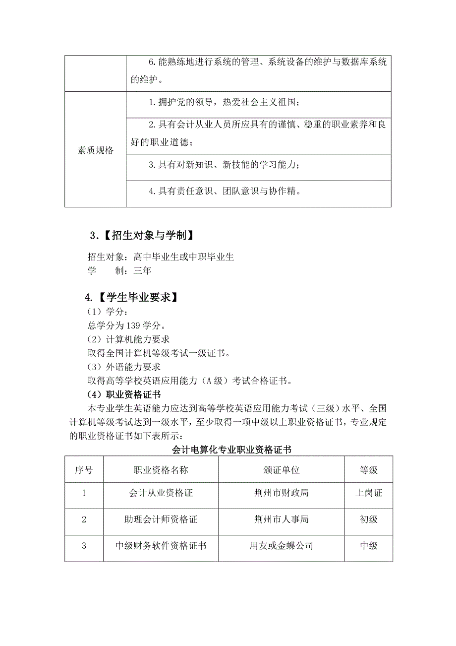 2011级会计电算化专业人才培养方案1_第2页