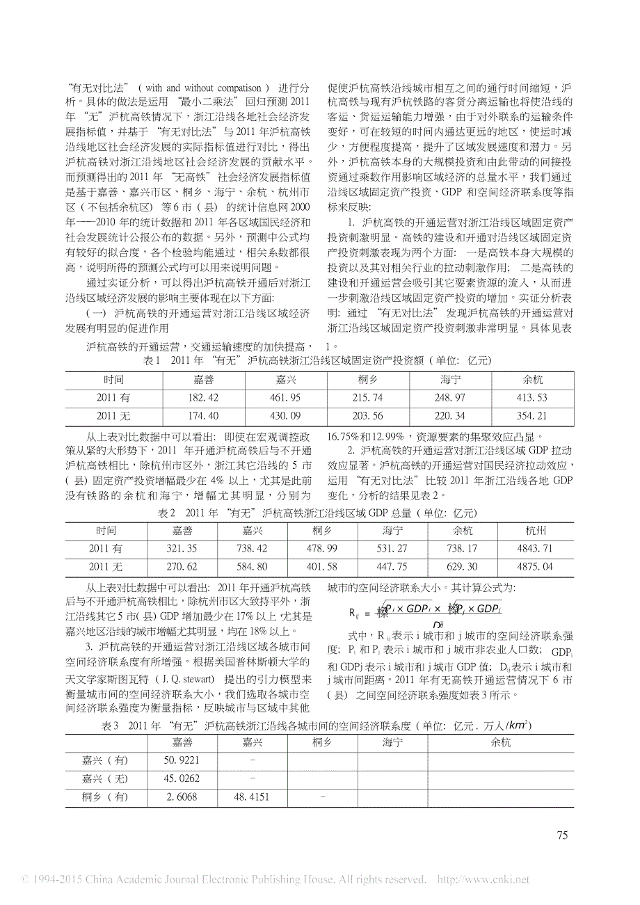 沪杭高铁对沿线区域经济发展影响的实证分析_第2页