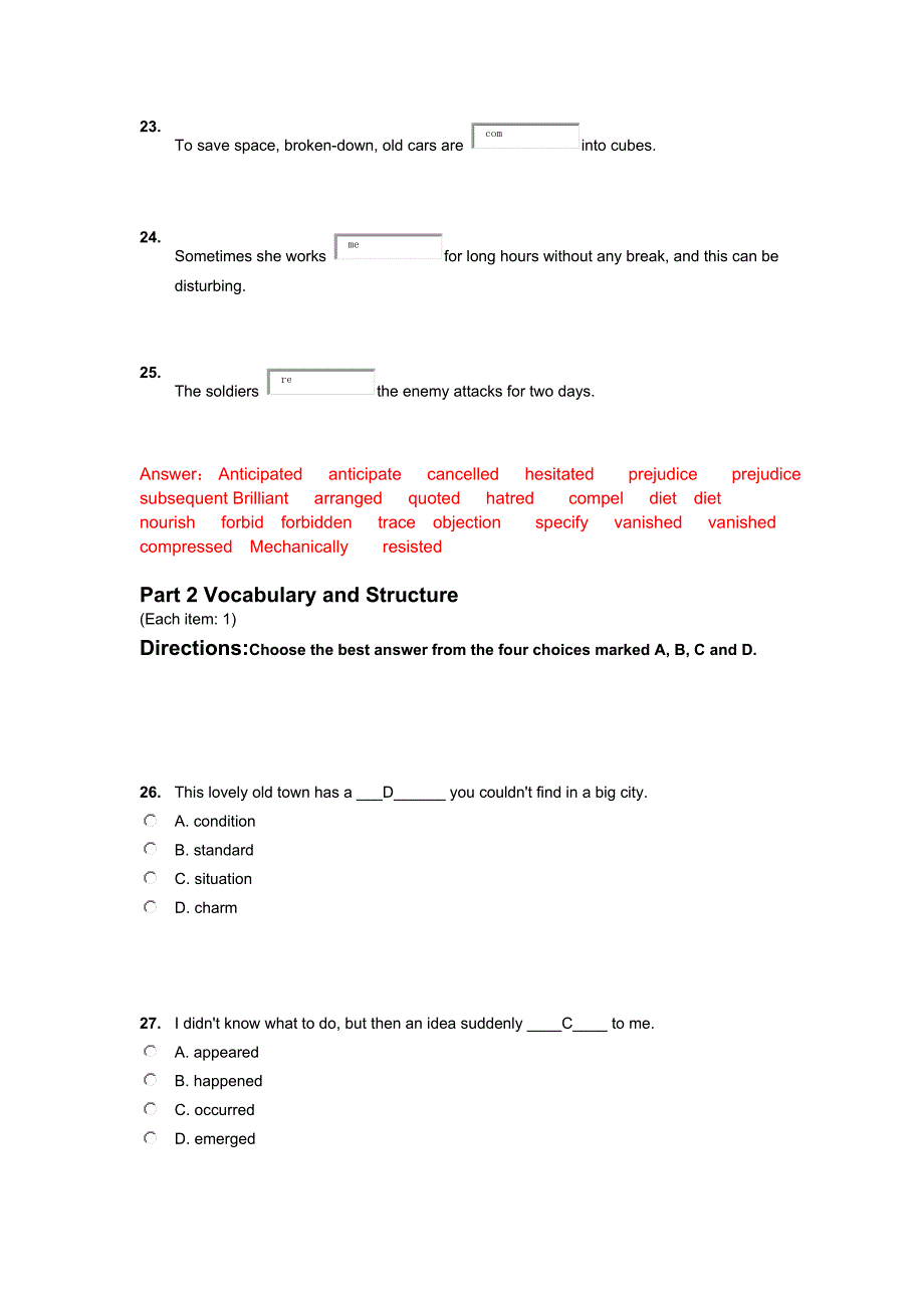 大学英语quiz 2答案_第4页