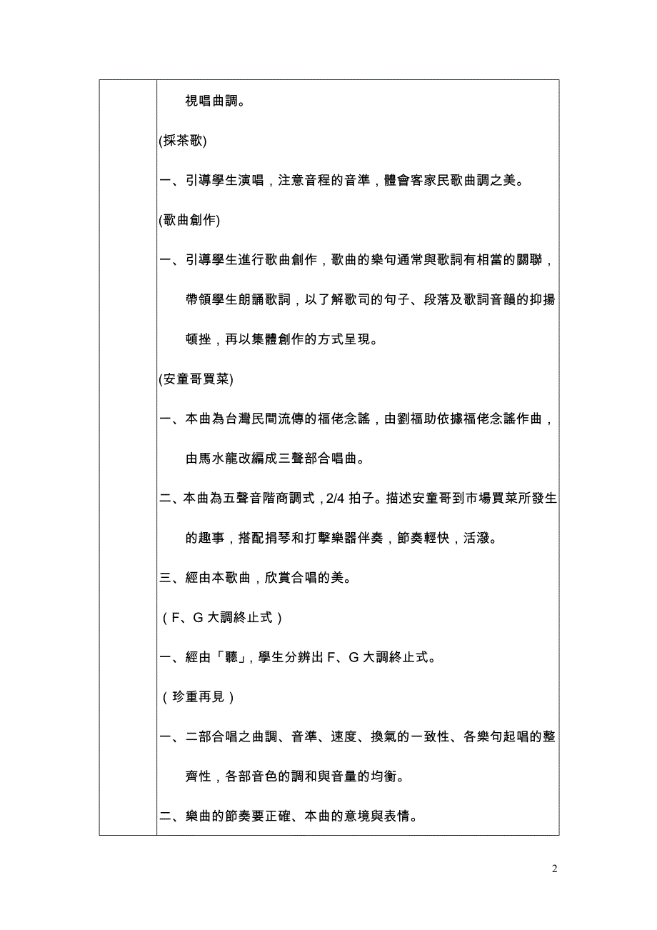 台南市崇明国小六年六班音乐科教案_第2页