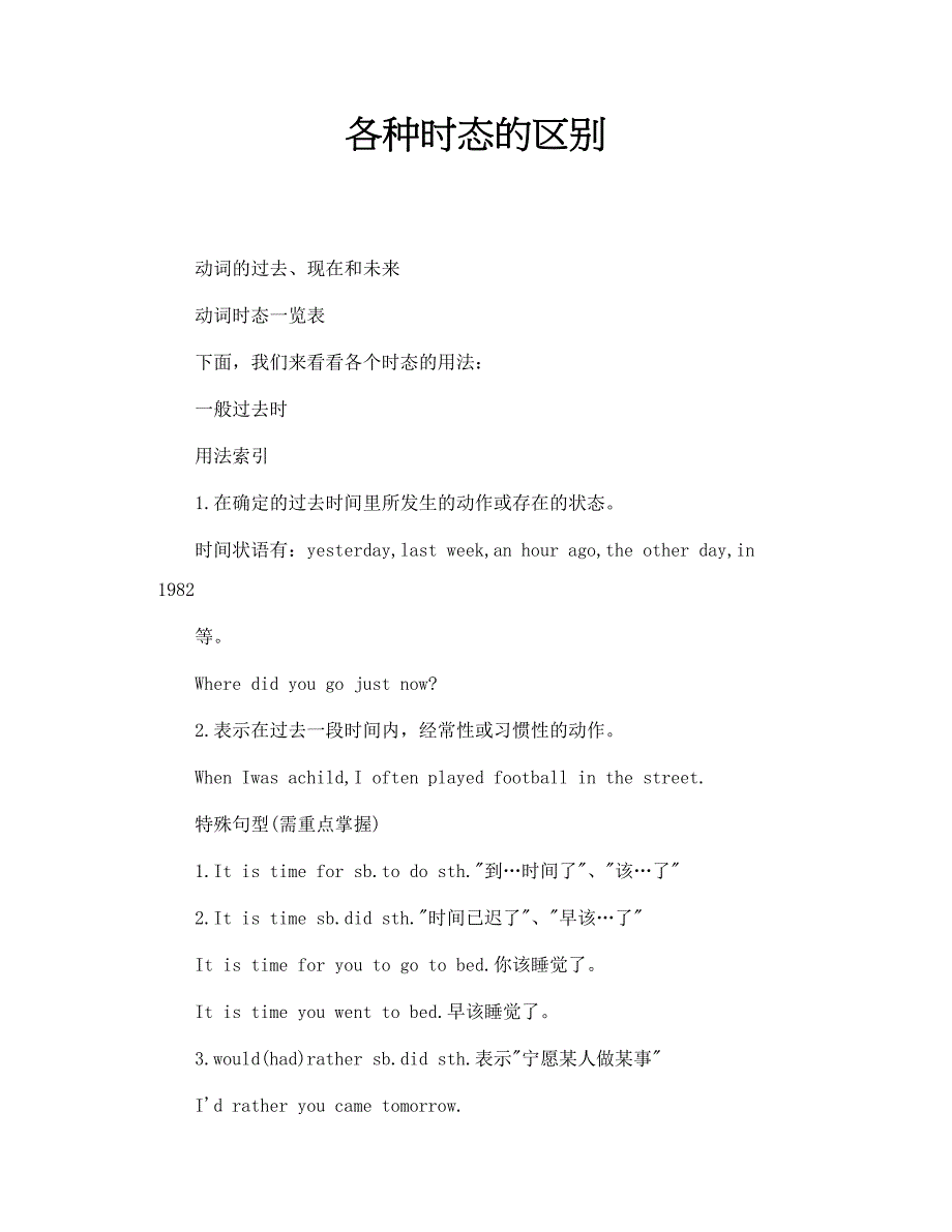 各种时态的区别_第1页