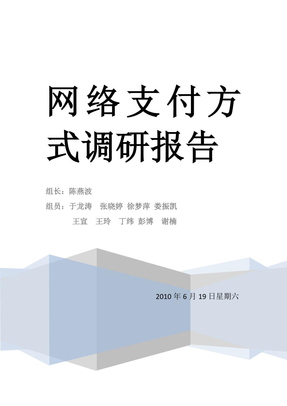网络支付方式调研报告_第1页