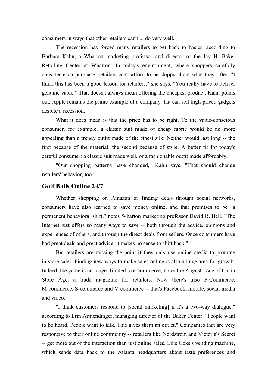 市场营销外文翻译--零售新策略：为今天谨慎的消费者提供更适合的产品_第3页