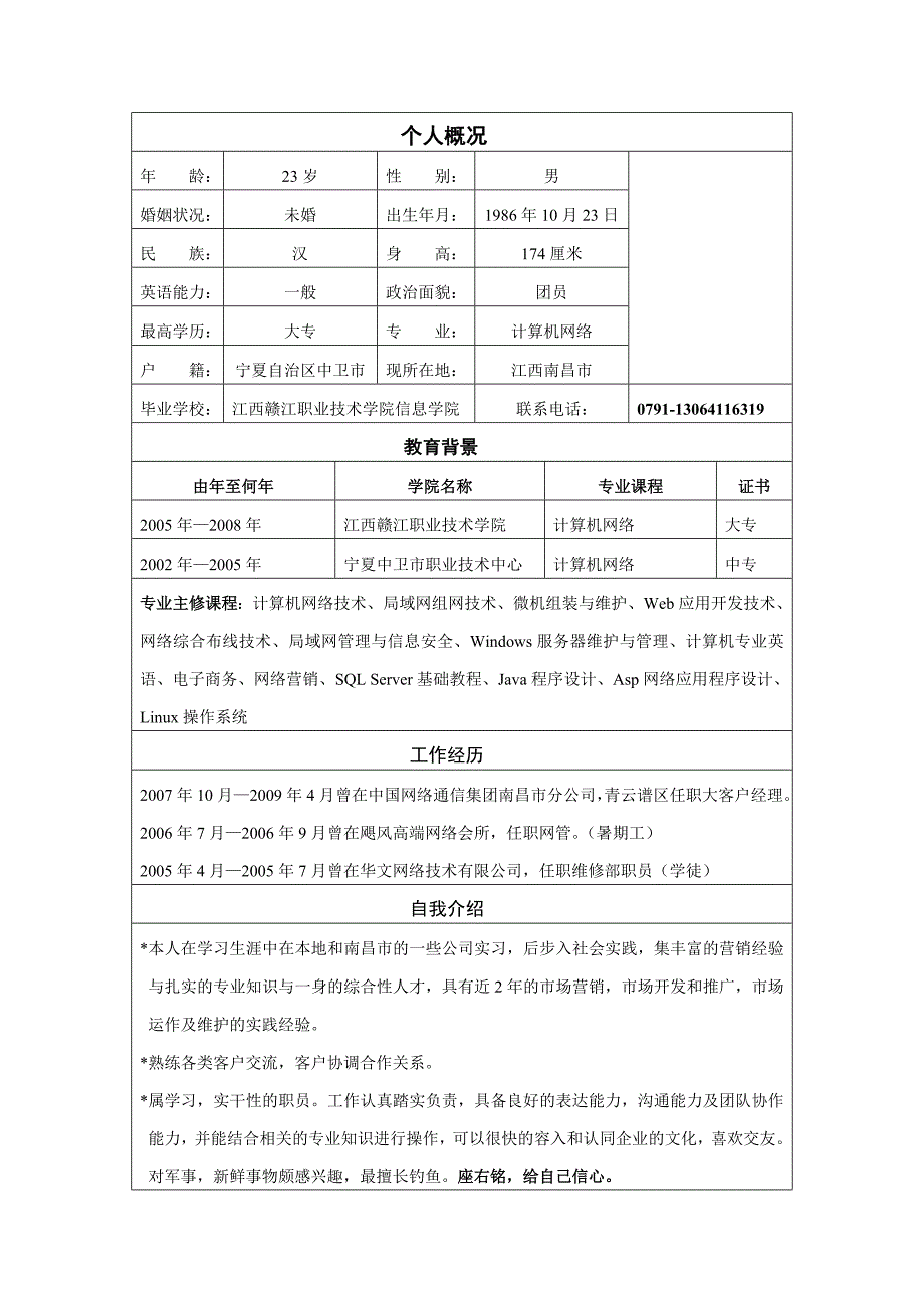 经典应聘销售类行业简历_第2页