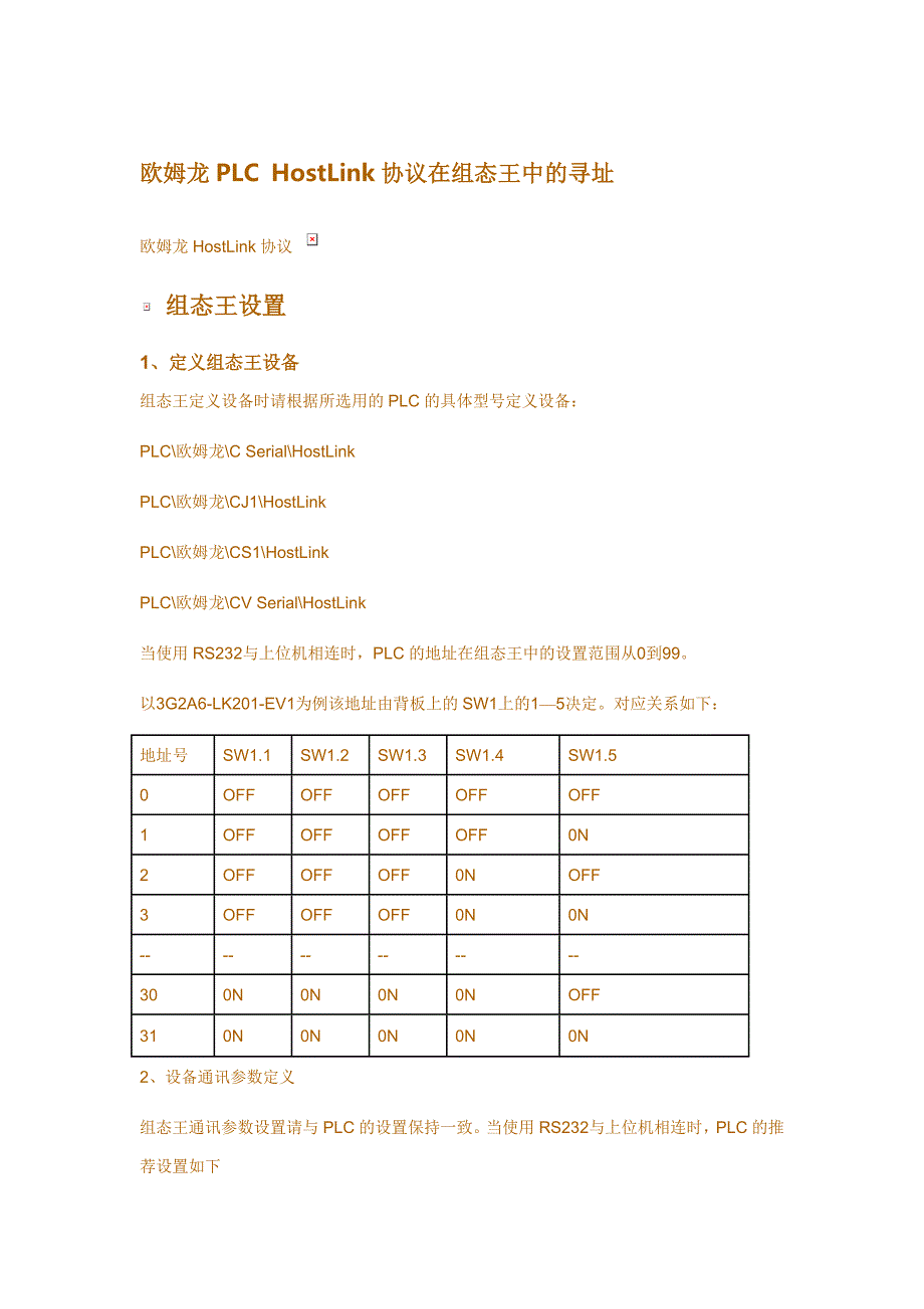 欧姆龙plc hostlink协议在组态王中的寻址_第1页